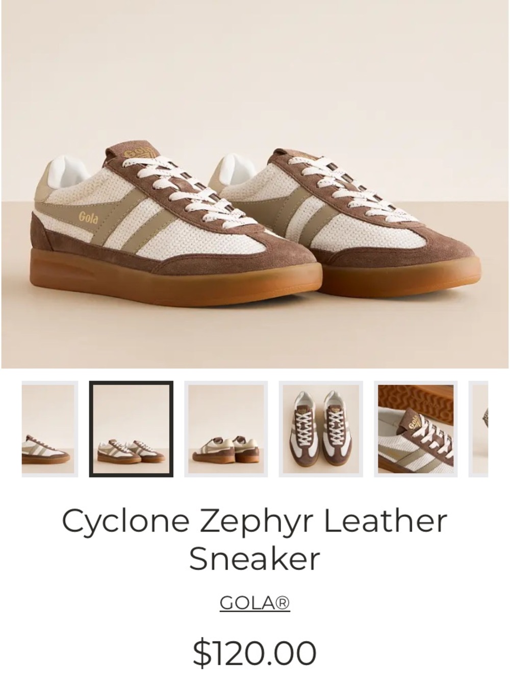 Gola Cyclone Zephyr Sneaker in Brown & Cream